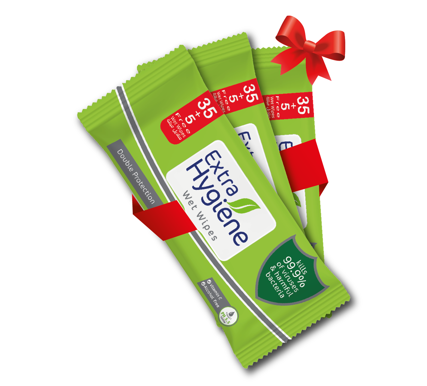 Anti-bacterial Wipes Double Protection 40 wipes 3P Bundles