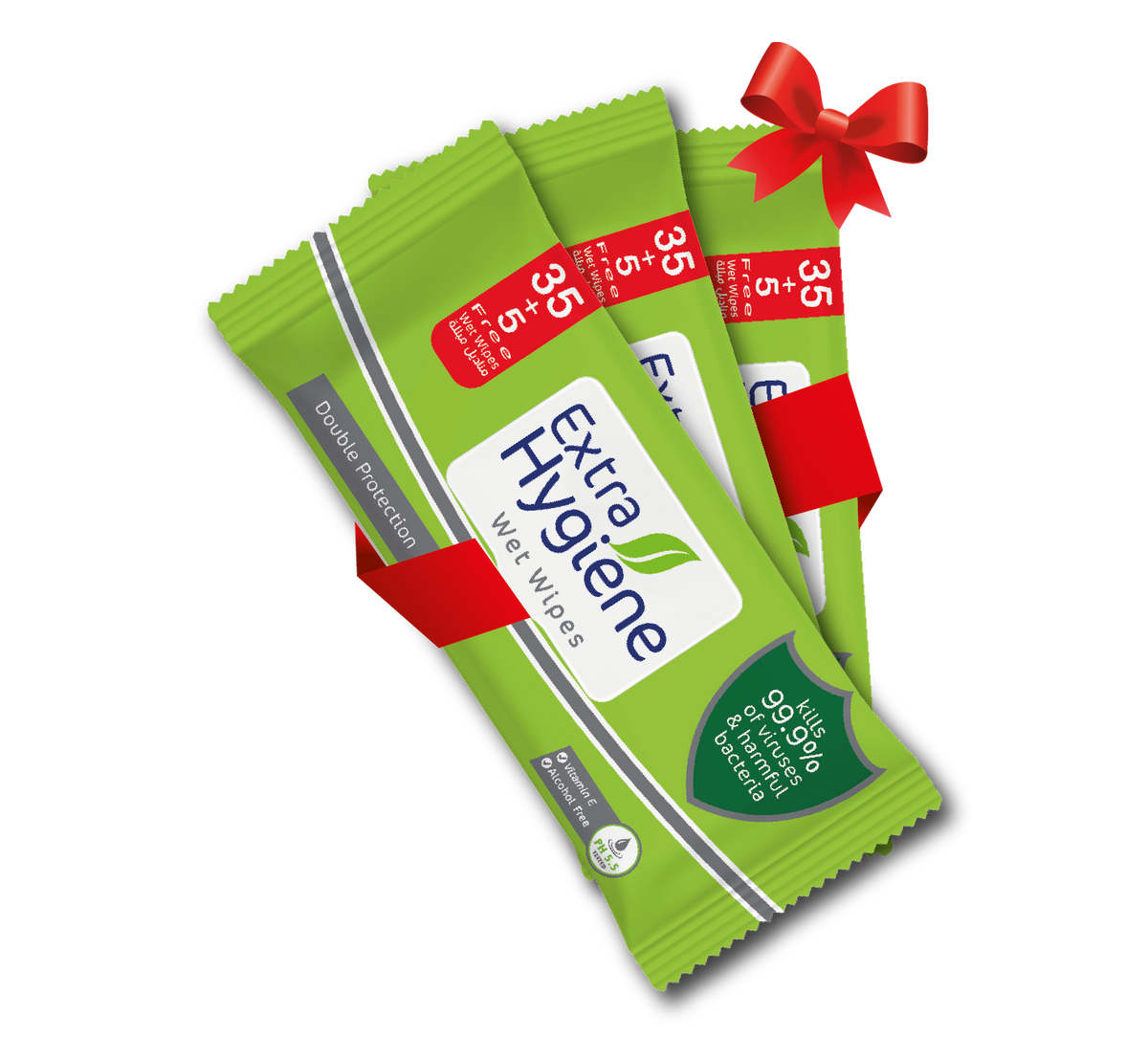 Anti-bacterial Wipes Double Protection 40 wipes 3P Bundles